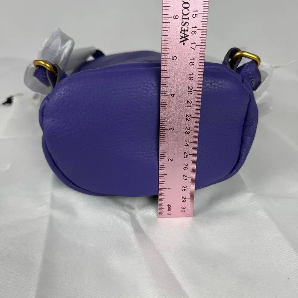 Aimee Kestenberg Purple Tamitha Mini Leather Cotton Backpack Crossbody NWT - Picture 14 of 15